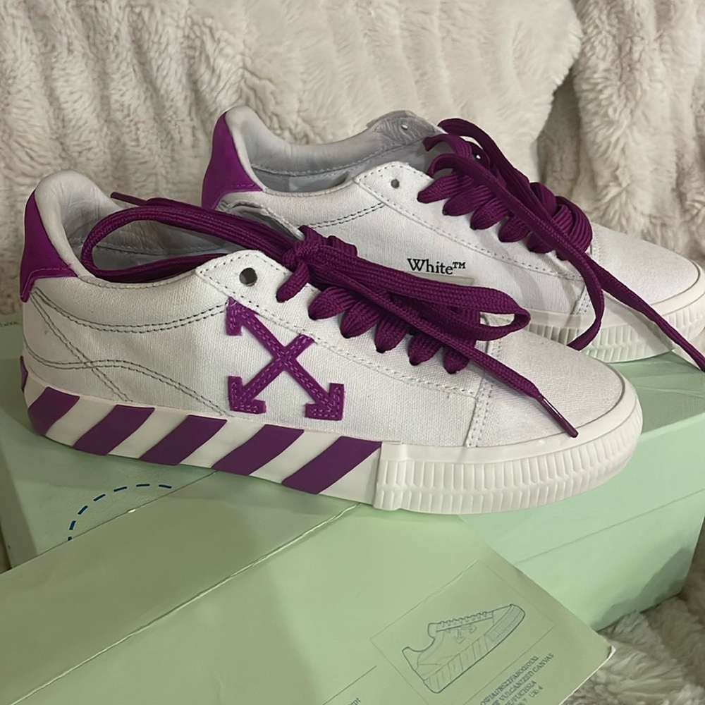 Off-White Purple and White Sneakers